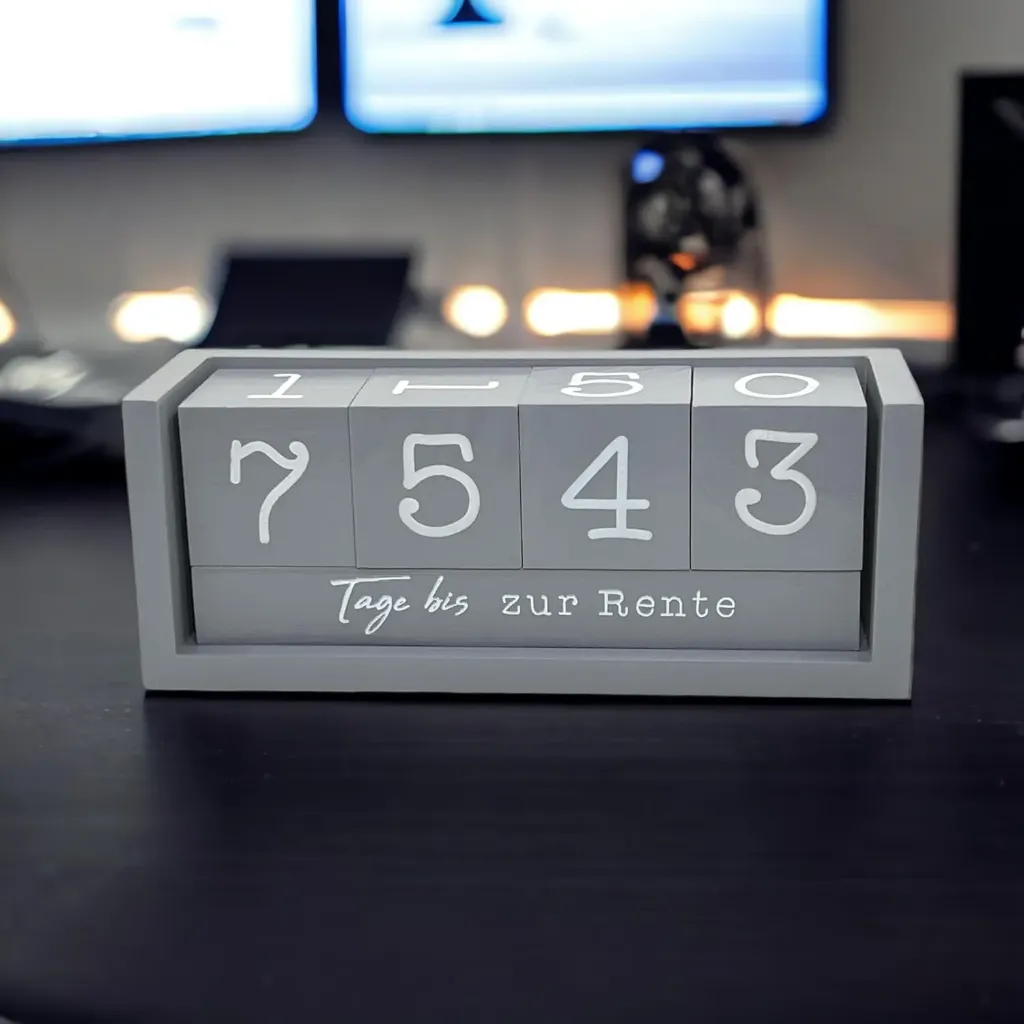 Jahres Countdown Kalender Würfel aus Holz