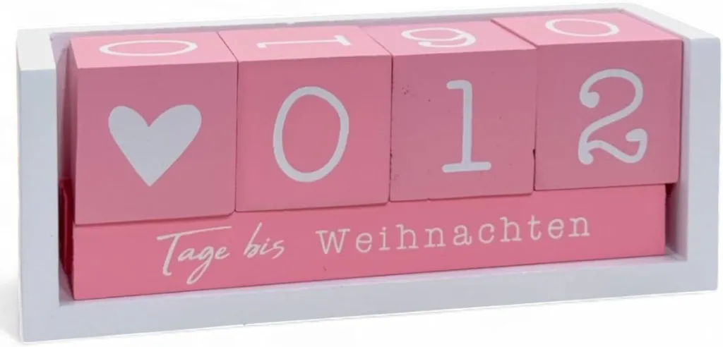 Jahres Countdown Kalender Würfel aus Holz