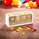 Jahres Countdown Kalender Würfel aus Holz