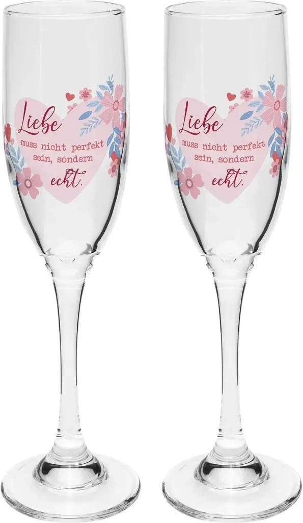 Sektglas Set mit Motiv