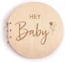Babyparty Gästebuch mit Holzeinband
