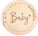 Babyparty Gästebuch mit Holzeinband