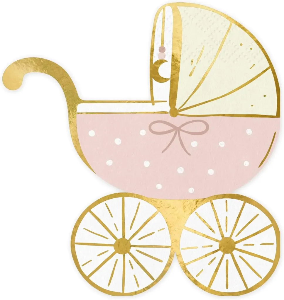 Set 20 Servietten Kinderwagen