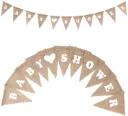 Schöne Leinen Wimpel Baby Shower