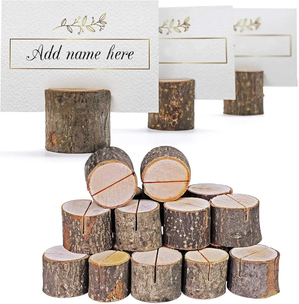 50 Holz Tischkartenhalter - Vintage Tischdeko