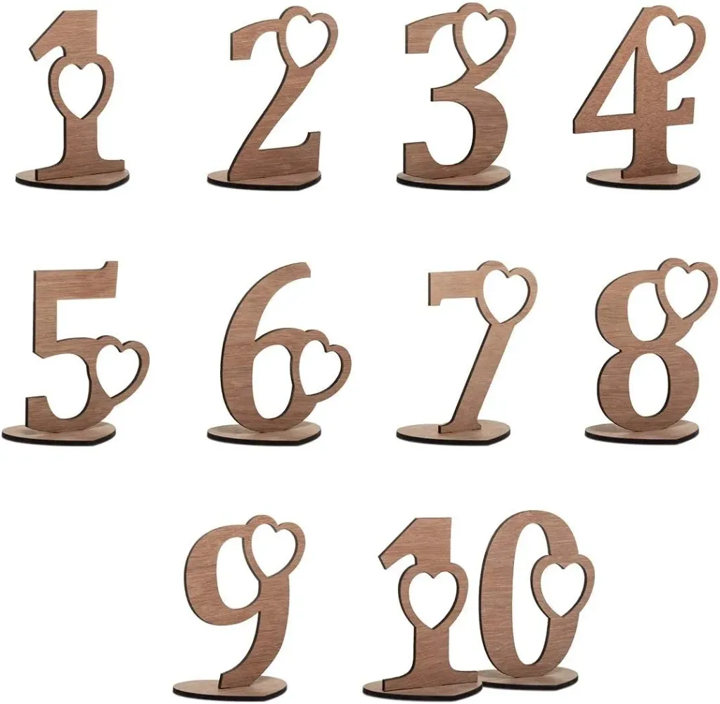 Tischnummern Okoume Holz