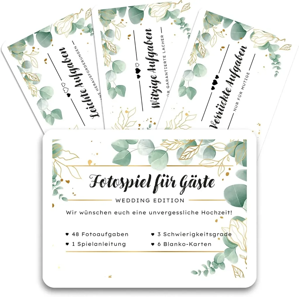 Fotospiel Hochzeit Eukalyptus für Gäste