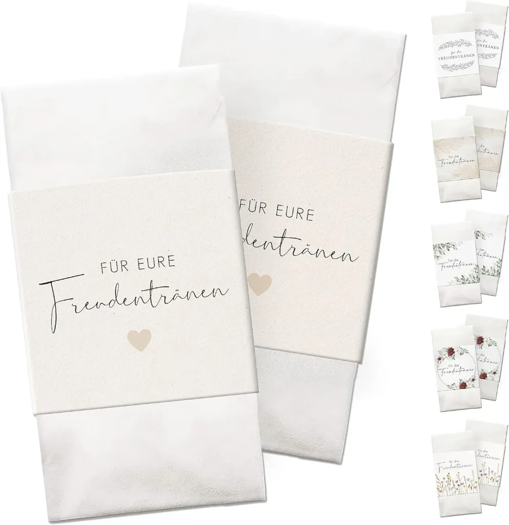 Freudentränen Taschentücher Banderole inkl. Klebepunkte