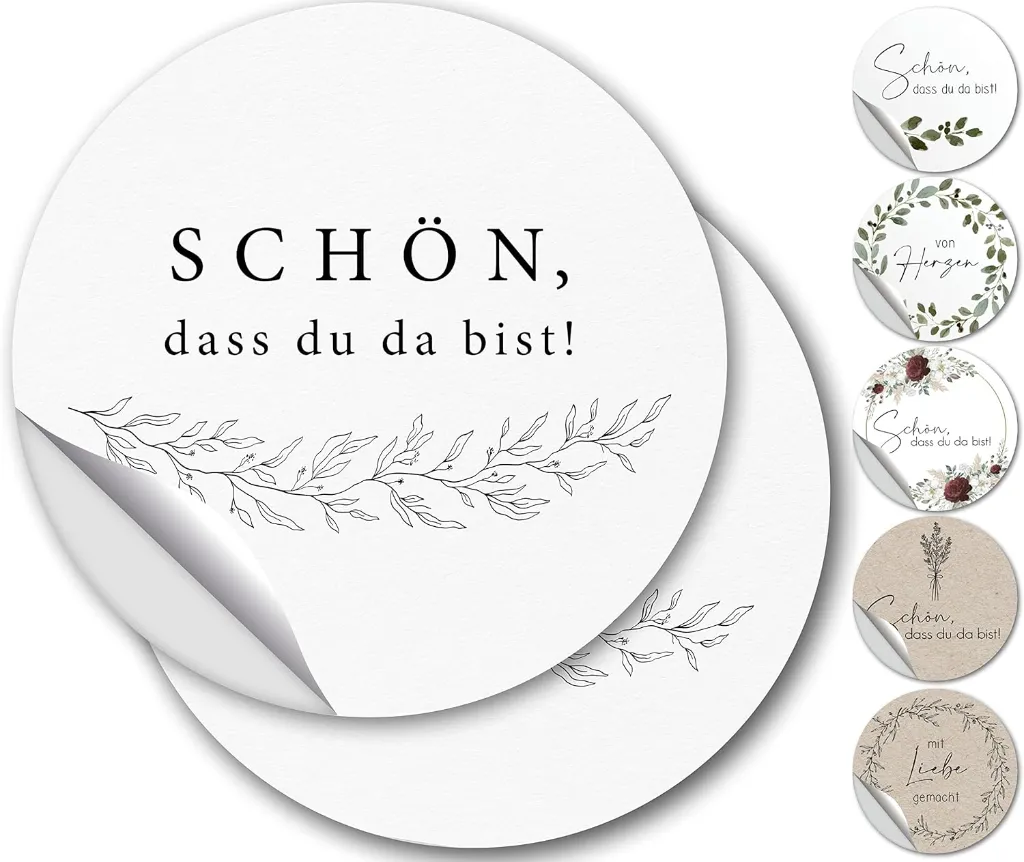 100 Aufkleber - Schön dass du da bist