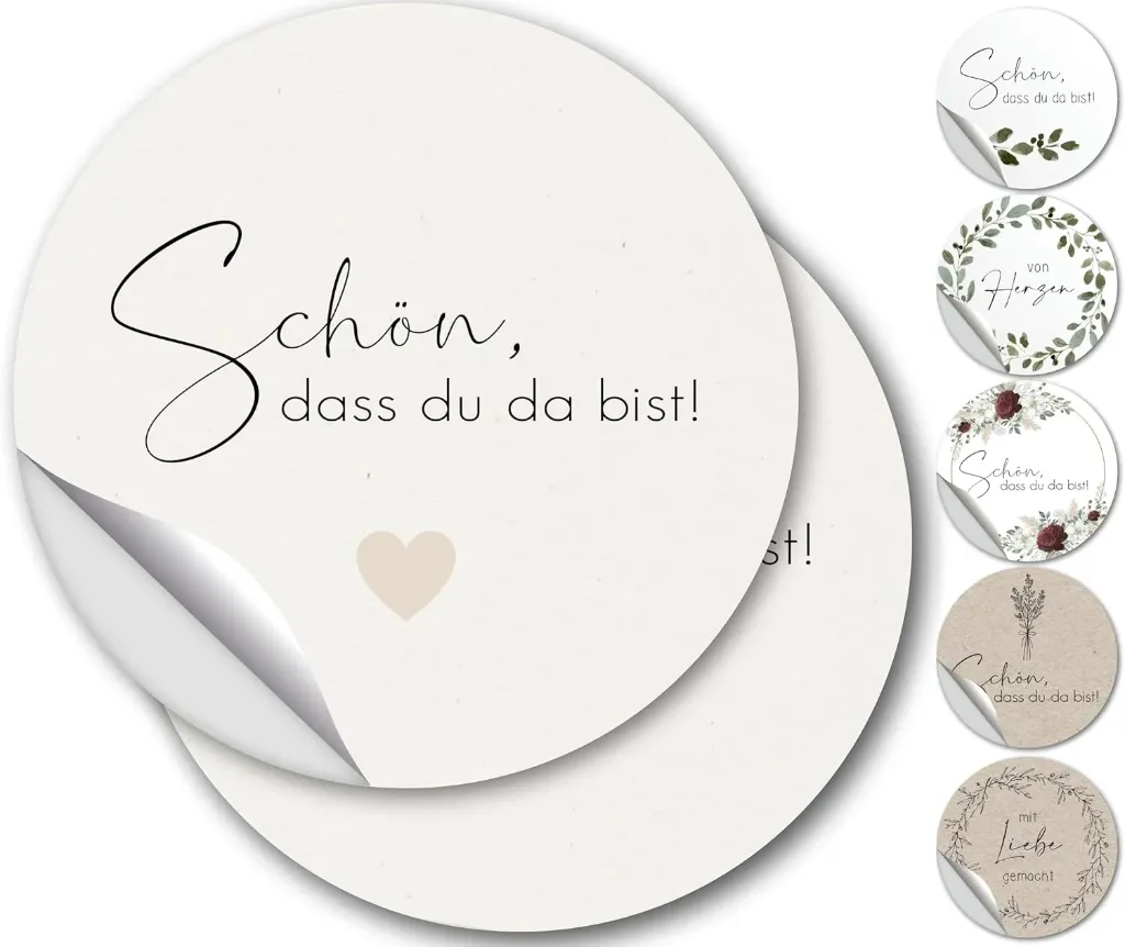 100 Aufkleber - Schön dass du da bist