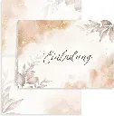 10x Einladungskarten Beige Aquarell