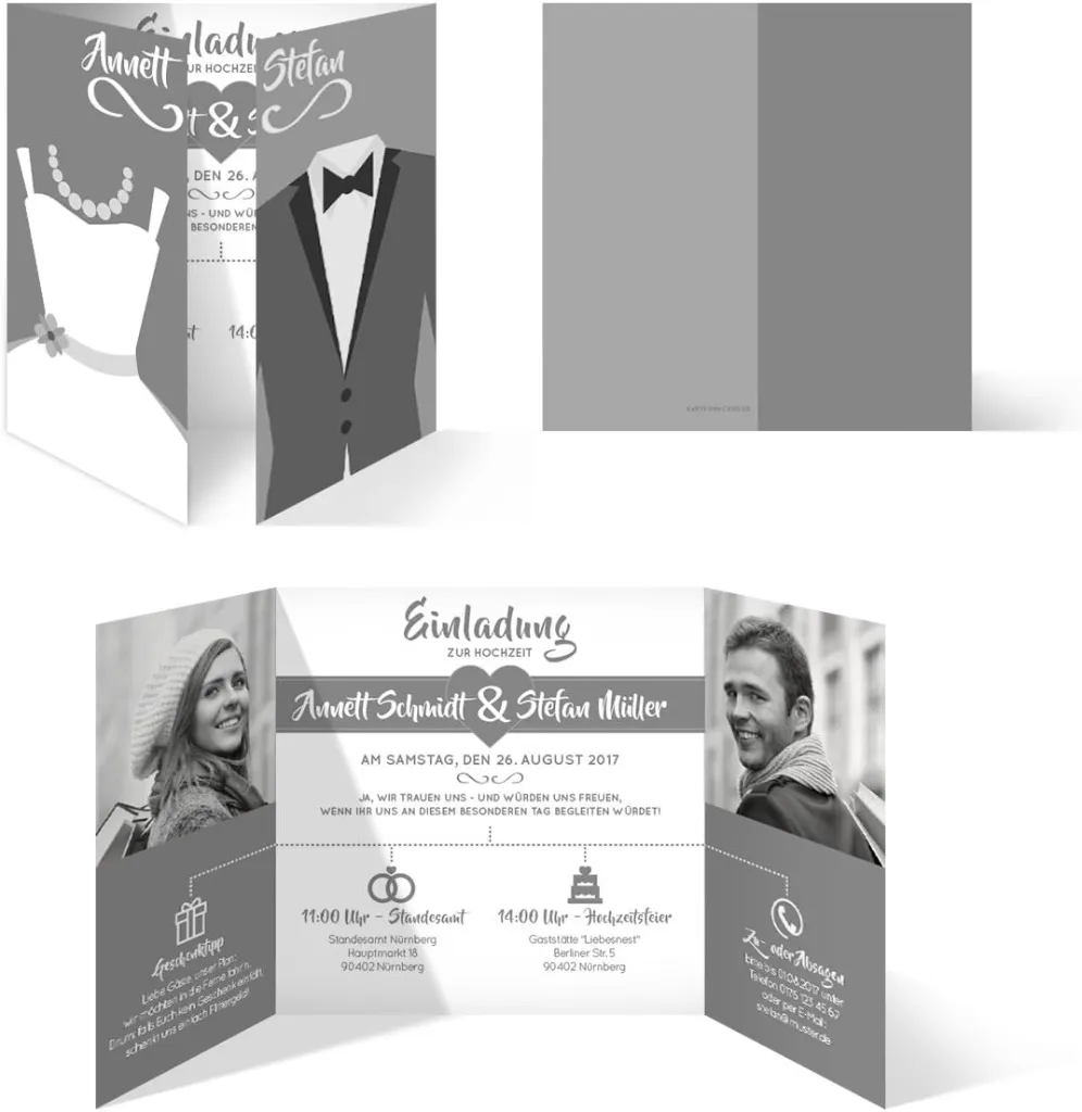 Hochzeitseinladungen (30 Stück)