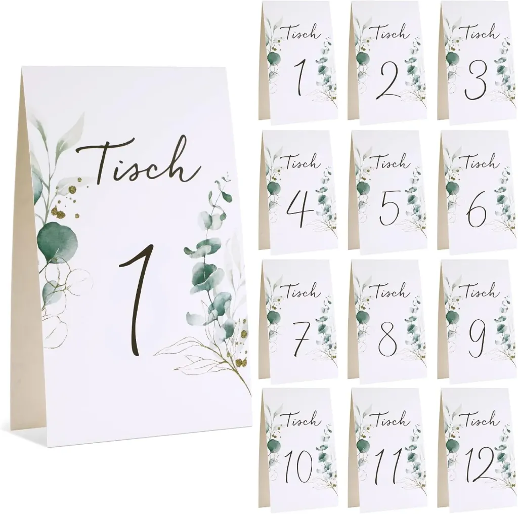 12 Tischnummern