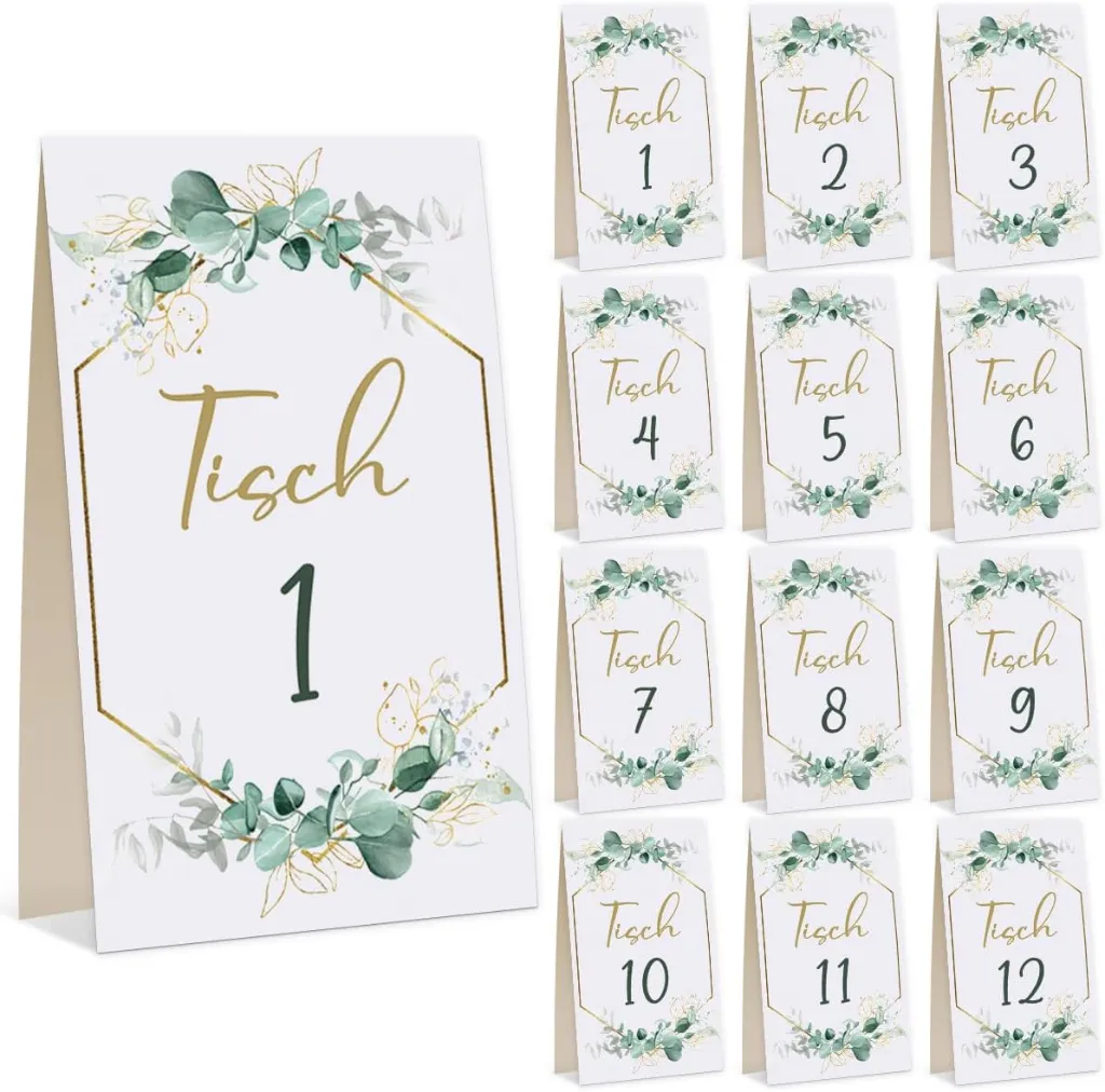 12 Tischnummern