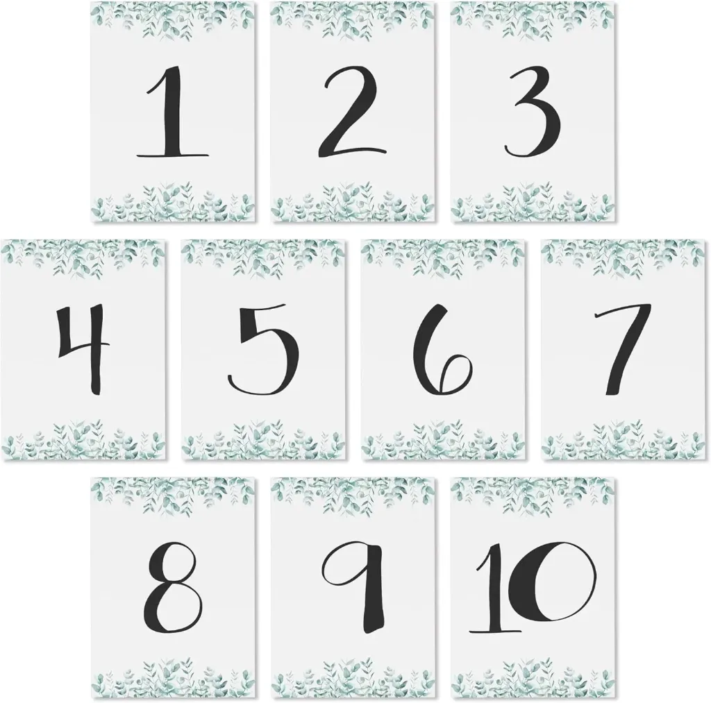 10 Tischnummern