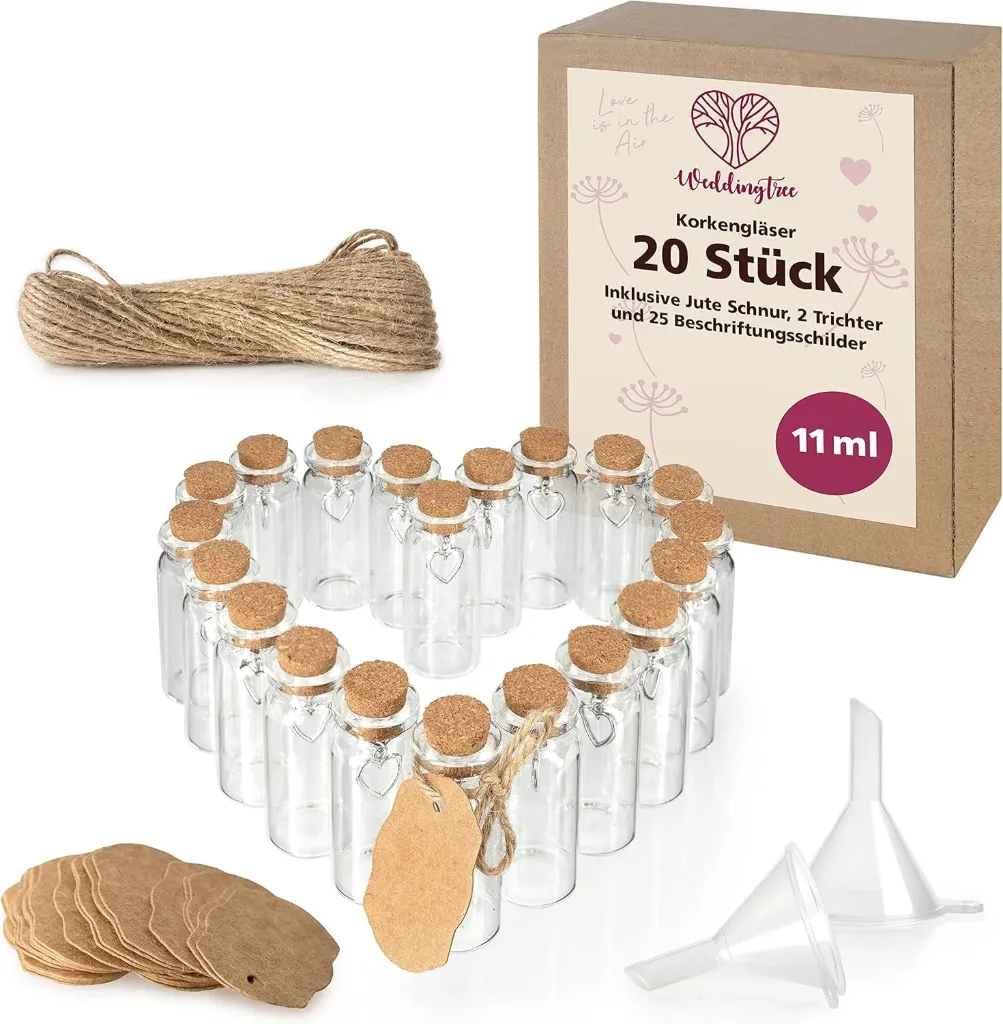 20 kleine Glasflaschen