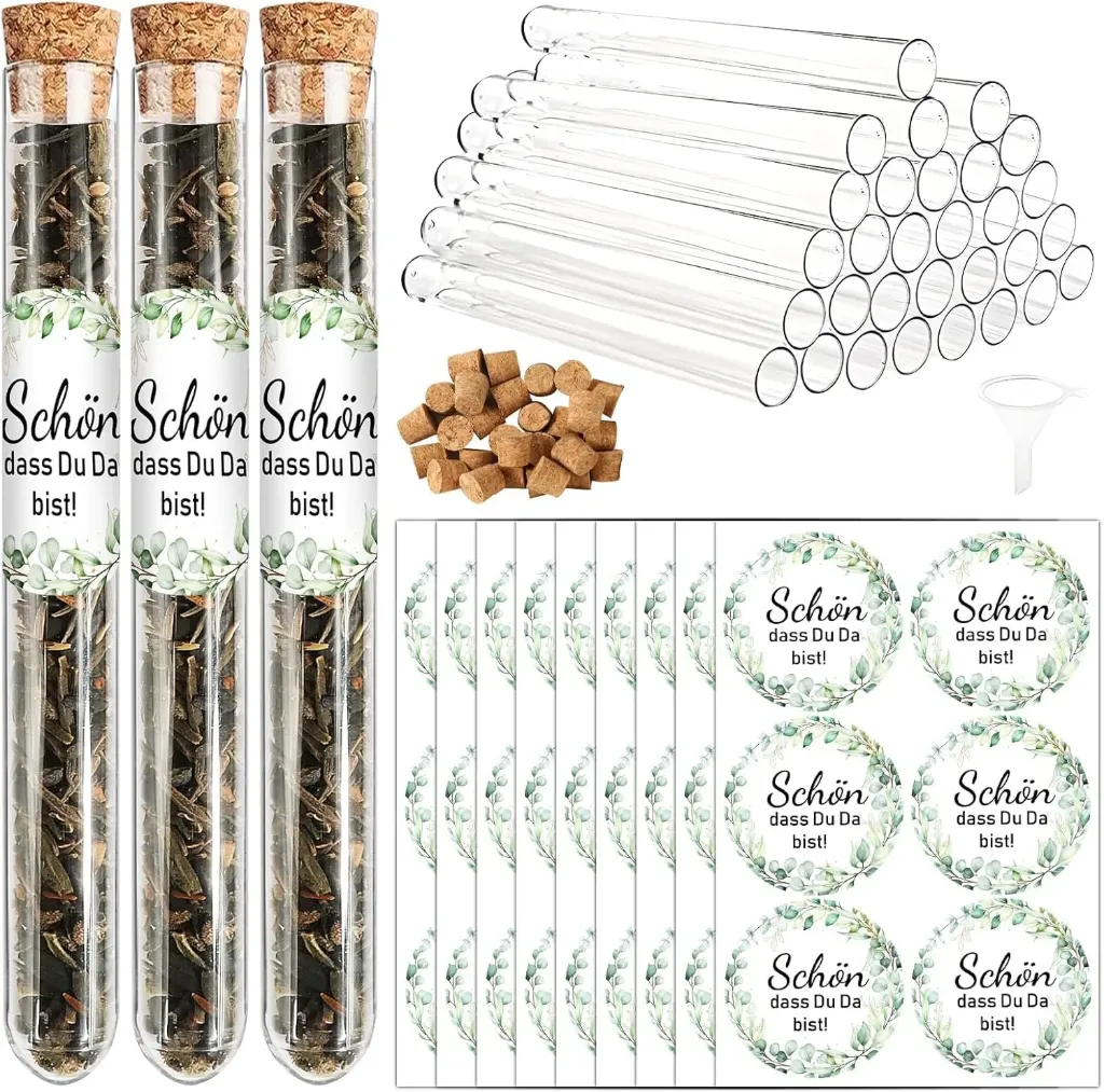 30 Reagenzgläser mit Blumensamen