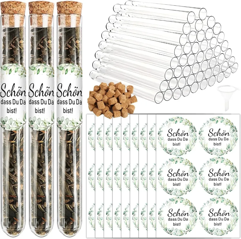 50 Reagenzgläser mit Blumensamen