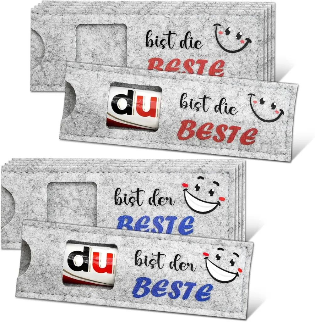 10 Filzhüllen für Schokoriegel