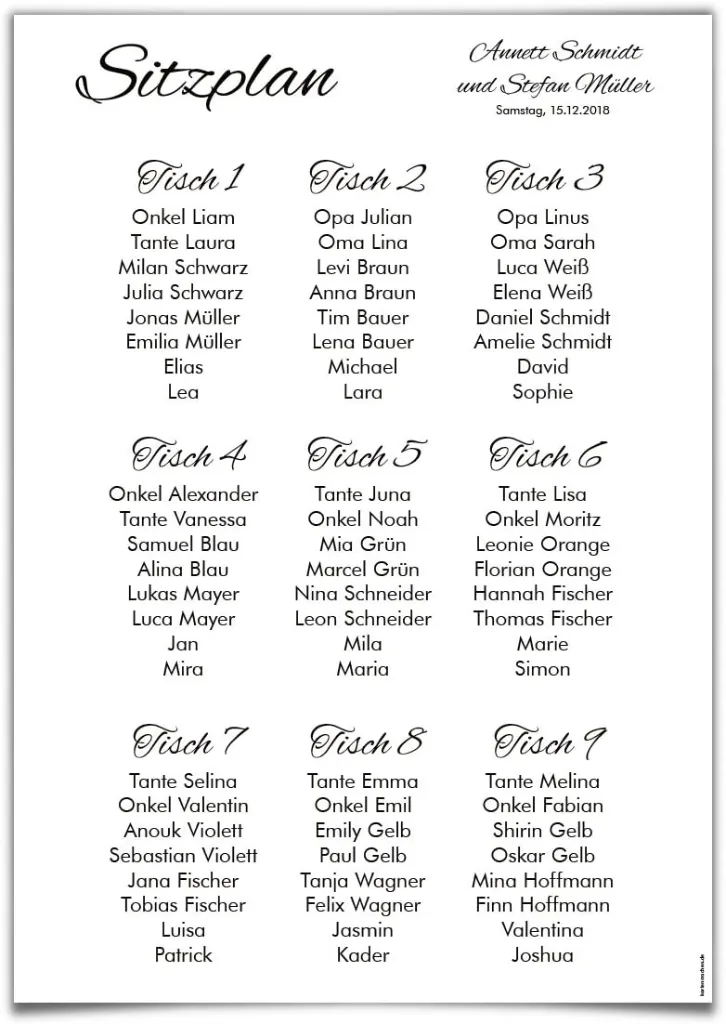 Sitzplan
