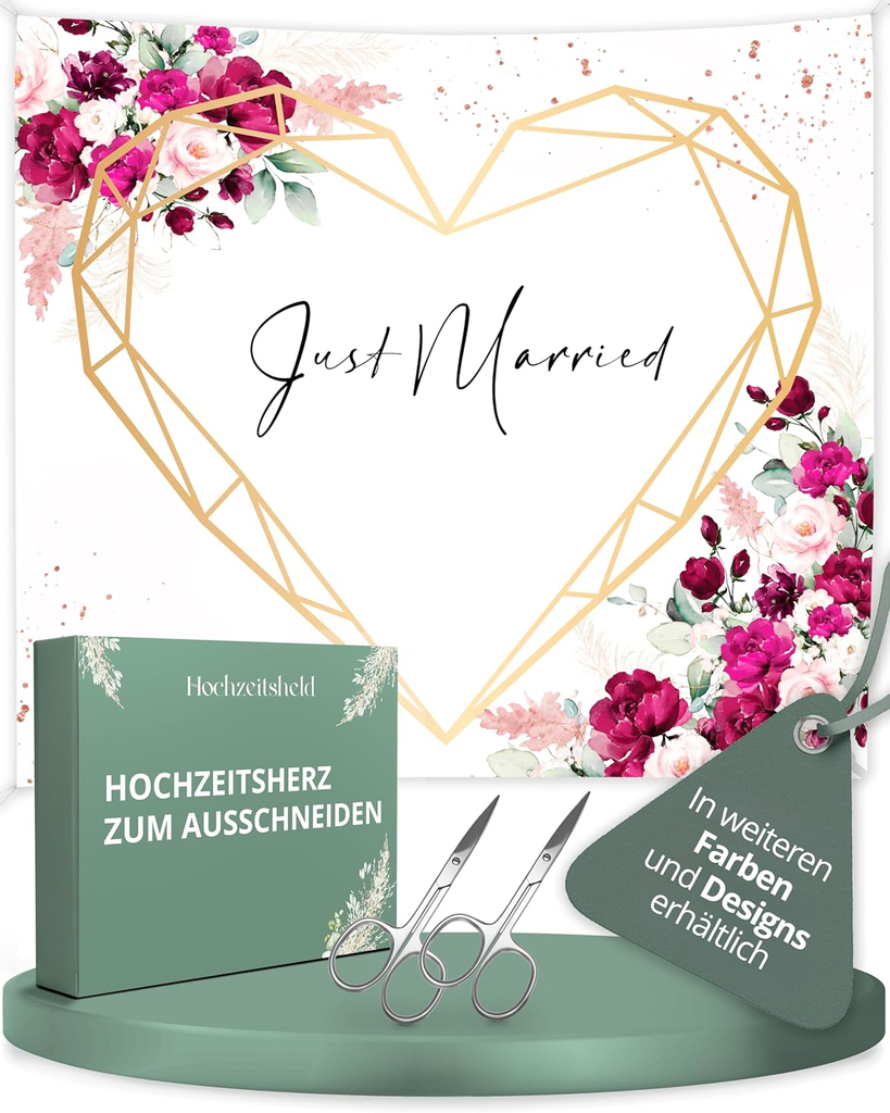 Hochzeitsherz zum Ausschneiden