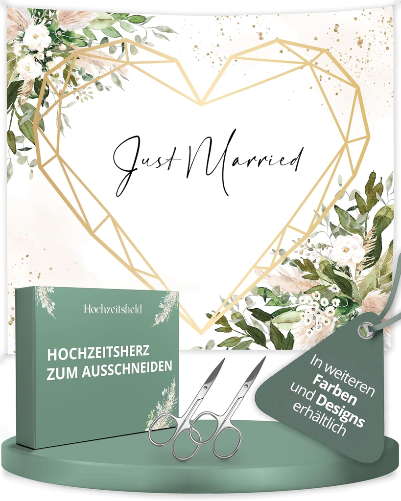 Hochzeitsherz zum Ausschneiden