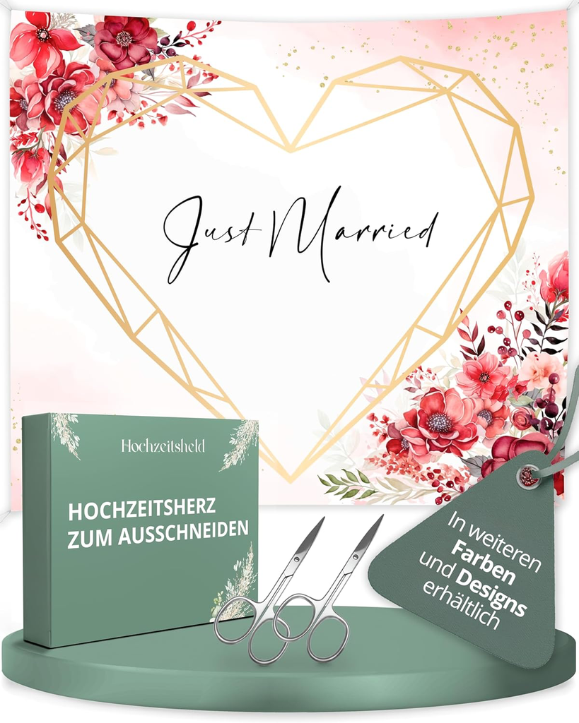 Hochzeitsherz zum Ausschneiden